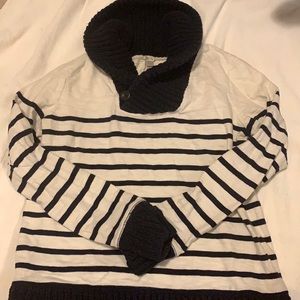 J. Crew sweater. White and navy blue.